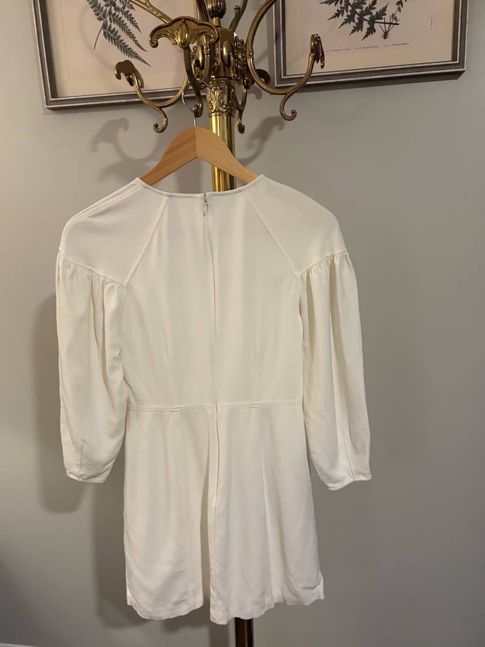 A.L.C. Renton White Puff-Sleeve Mini Dress Size 2 - Picture 6 of 9